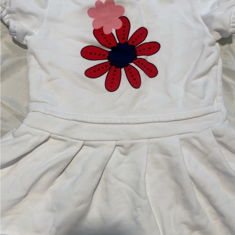 White Dress with Floral Design